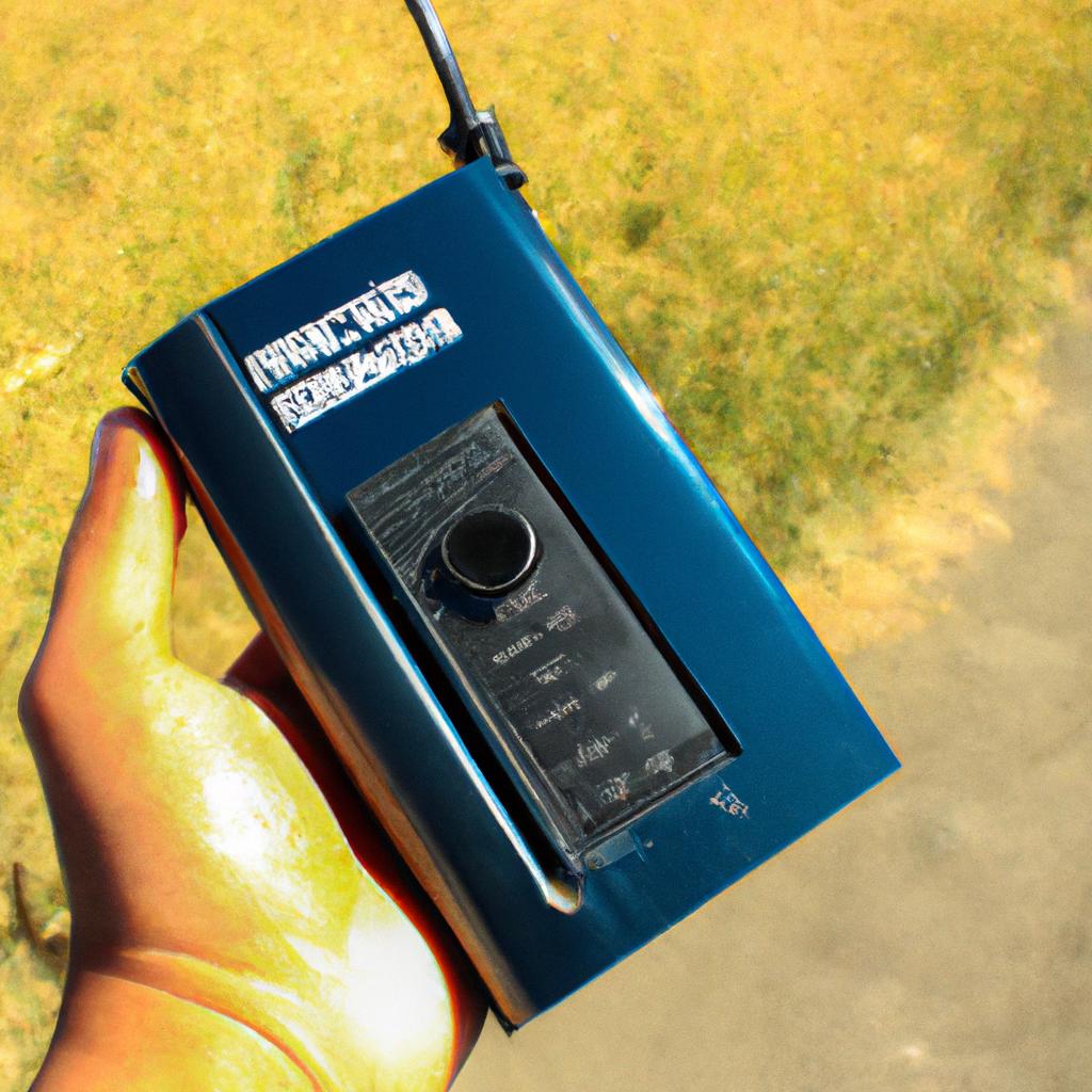 Person holding a radio guide