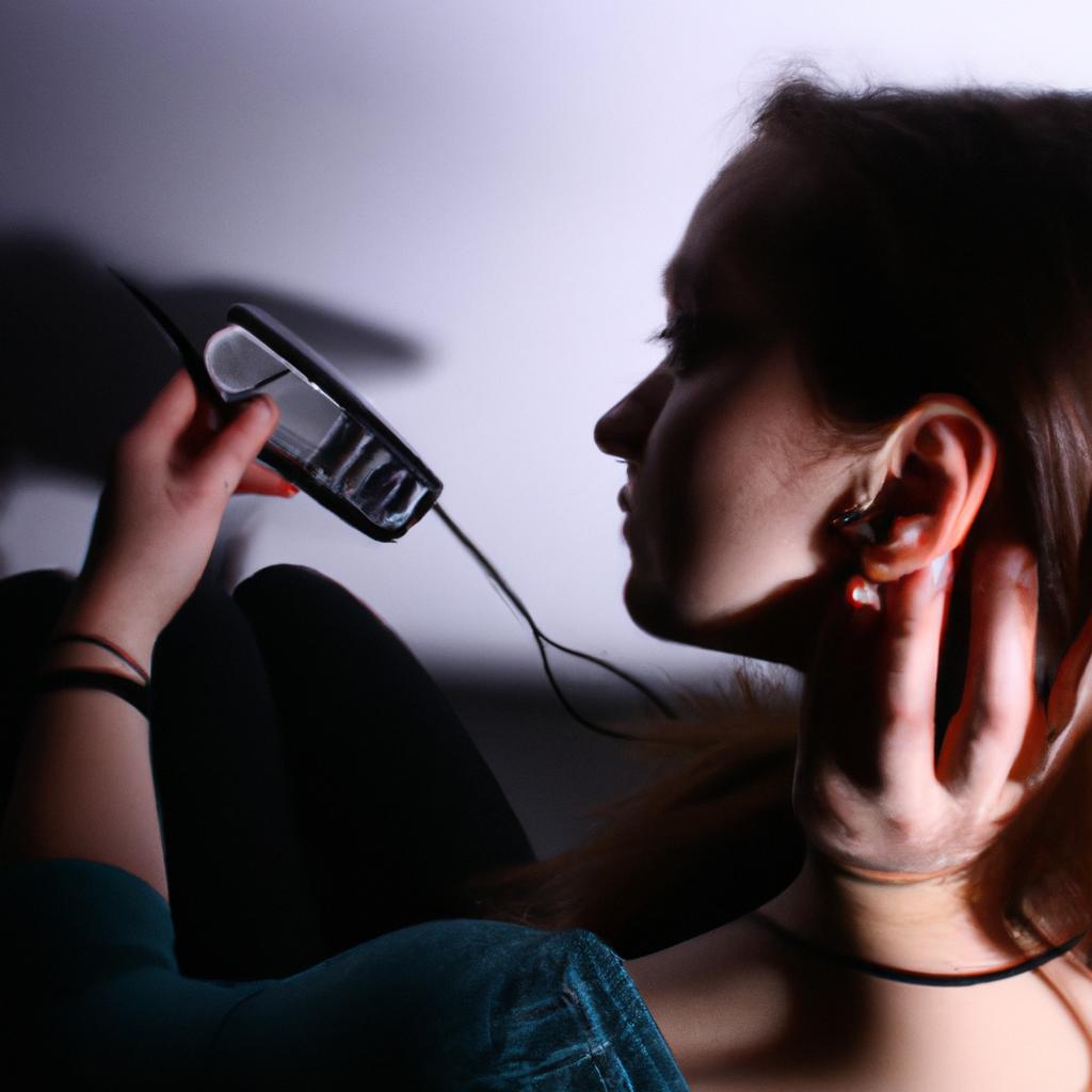 Person listening to online radio