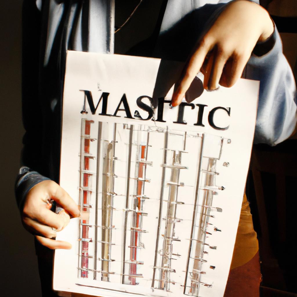 Person holding a music chart