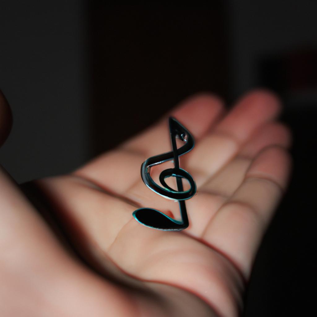 Person holding a music note